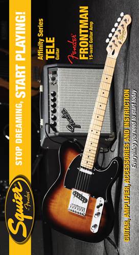 Squier Start Playing Pack Affinity Tele Brown Sunburst with Frontman 15G