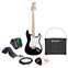 Squier Affinity Stratocaster Black with Blackstar ID:Core 10 Package Front View
