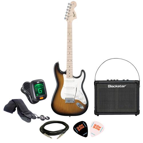 Squier Affinity Stratocaster 2-Tone Sunburst with Blackstar ID:Core 10 Package