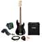 Squier Affinity PJ Bass Black with Laney LX10B Package Front View