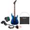Jackson JS22 Dinky Arch Top RW Metallic Blue with Blackstar ID:Core 10 Package Front View