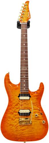 Suhr GuitarGuitar Select #14 Carve Top Standard Honey Amber Burst One Piece Quilt Maple Top HH #21030