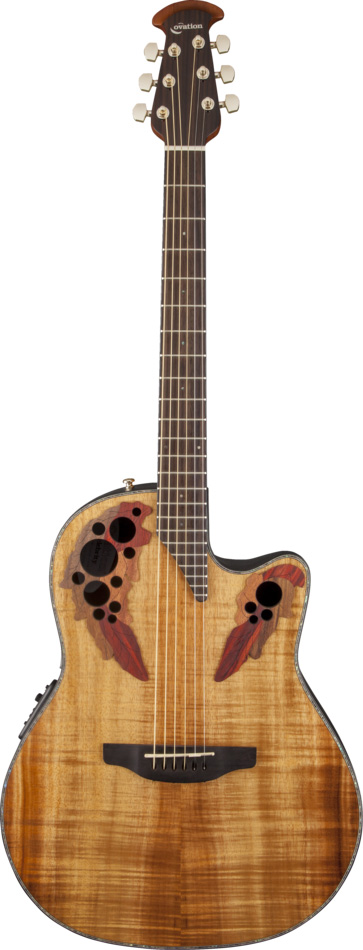 Ovation CE44P-FKOA Celebrity Elite Plus Mid Cutaway Figured Koa |  guitarguitar