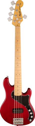 Squier Deluxe Dimension Bass V MN Crimson Red Transparent
