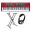 Nord Stage 2 EX HP76 with Keyboard Stand and Headphones Front View