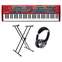 Nord Stage 2 EX Compact with Keyboard Stand and Headphones Front View