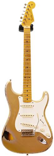 Fender Custom Shop Master Built Todd Krause 1957 Strat Relic Aged Shoreline Gold over Two Tone Burst AAA Flame MN #R81942 