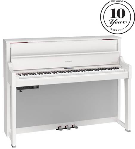 Roland LX-17PW Polished White Digital Piano with Matching RPS-30 Stool