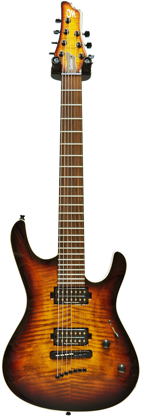 Mayones Setius GTM 7 Trans Dirty Brown Burst Flame Maple Top 