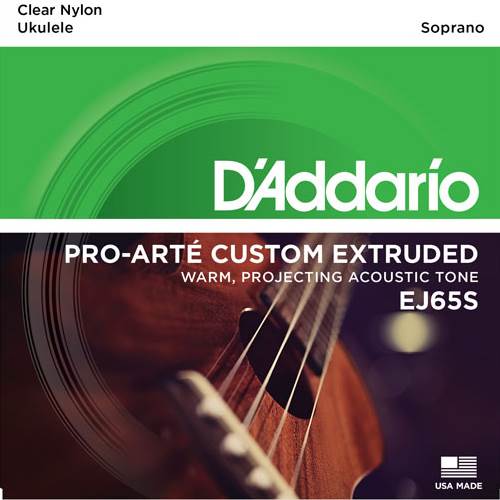 D'Addario EJ65S Set Uke Clear Nylon Soprano Strings