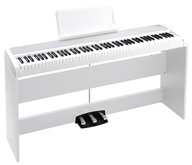 Korg B1SP White Digital Piano with Stand and 3-Pedal Unit