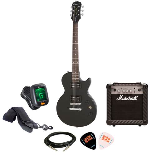 Epiphone Les Paul Special VE Ebony with Marshall MG10CF Package