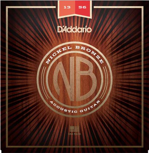 D'Addario NB1356 Nickel Bronze Acoustic Guitar Strings, Medium, 13 - 56