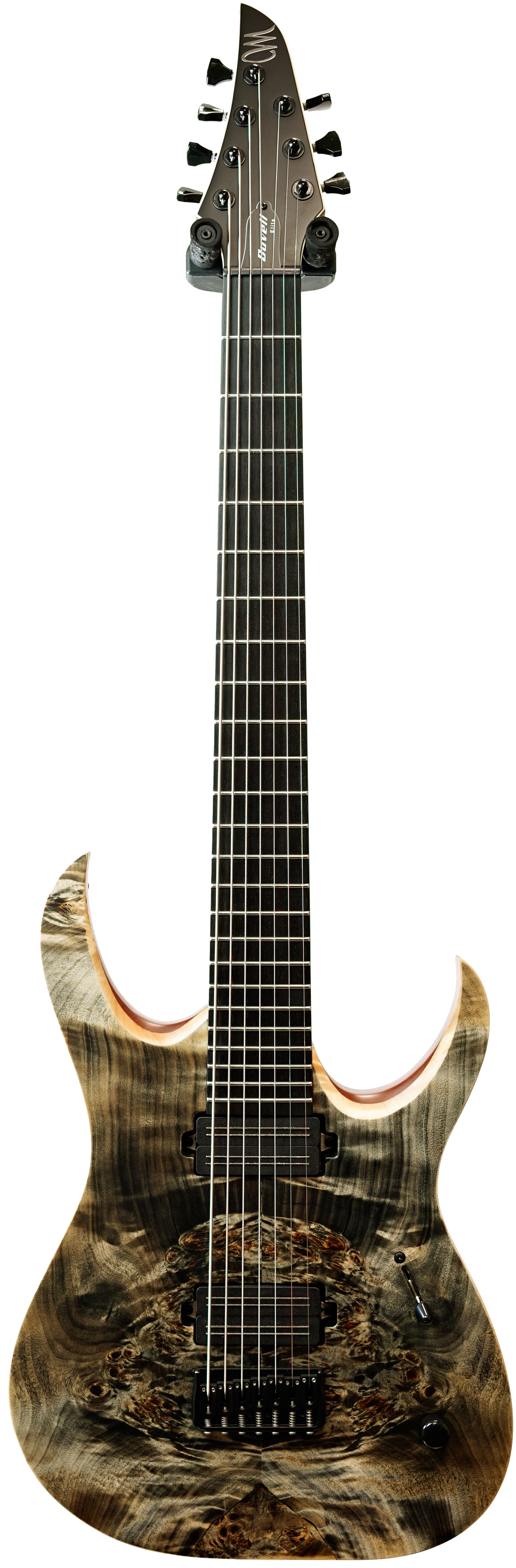 mayones Duvell Elite Bare Knuckle交換 Mayones Duvell 7 Elite Baritone Trans Graphite Eye Poplar Top