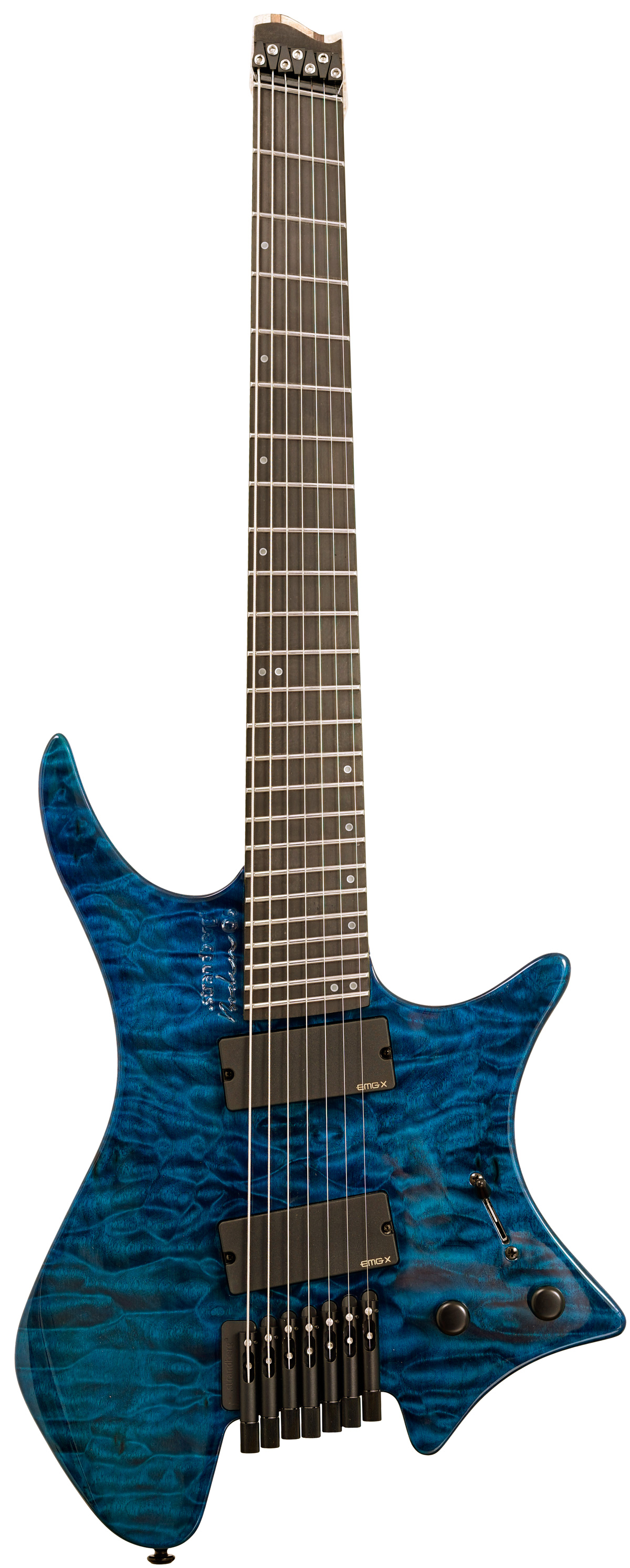 Strandberg Boden OS 7 EMG Limited Edition Blue-Quilt Maple Ebony Board |  guitarguitar