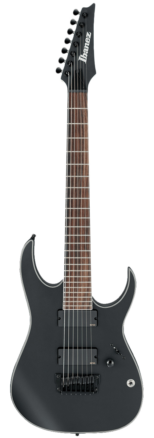 Ibanez RGIR37BFE-BKF 7 String Iron Label Black Flat w/ Hardtail Bridge
