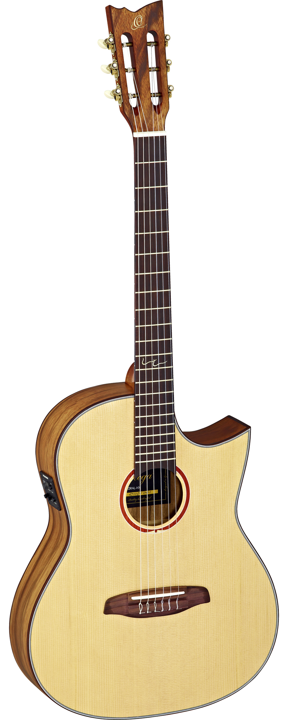 Ortega Coral NY Solid Spruce/Striped Ebony Classical