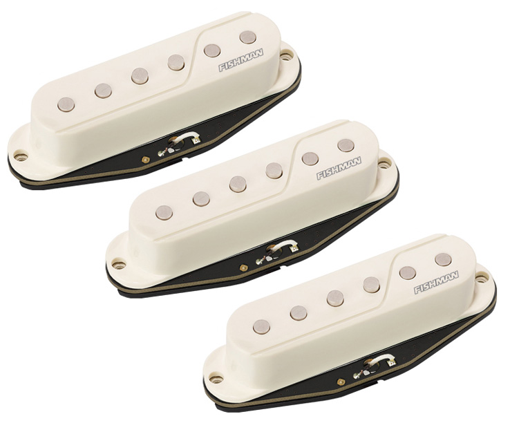 Fishman PRF-STR-WH3 Fluence Multi Voice Pick Up - Set Of 3 Single Width For St -White