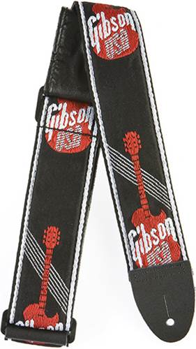 Gibson 3in Woven Strap w/ Gibson Logo-Red
