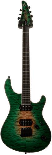 Mayones Regius 6 4A Quilt Top Satin Trans Natural Fade Green Burst Out guitarguitar Custom Build