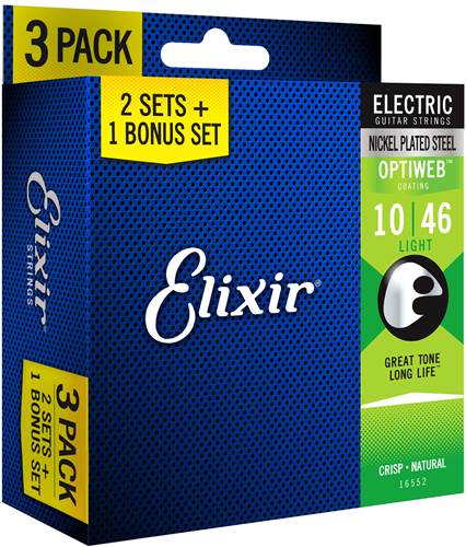 Elixir Electric Optiweb Light 10-46 3 Pack