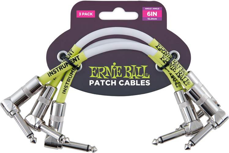 Ernie Ball 6051 6 Inch Patch Cable - 3 Pack 
