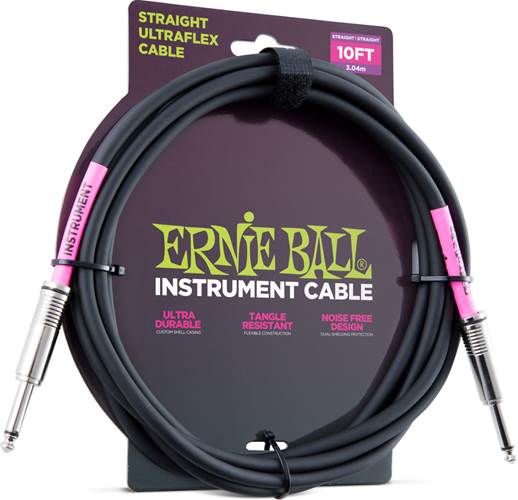 Ernie Ball 6048 10ft/3m Straight Black Instrument Cable