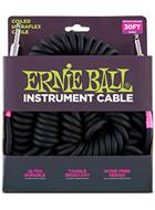Ernie Ball 6044 Ultraflex 30ft Coiled Straight Black Instrument Cable