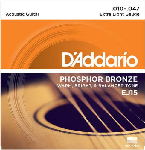 D'Addario EJ15 Extra Light Acoustic 10-47