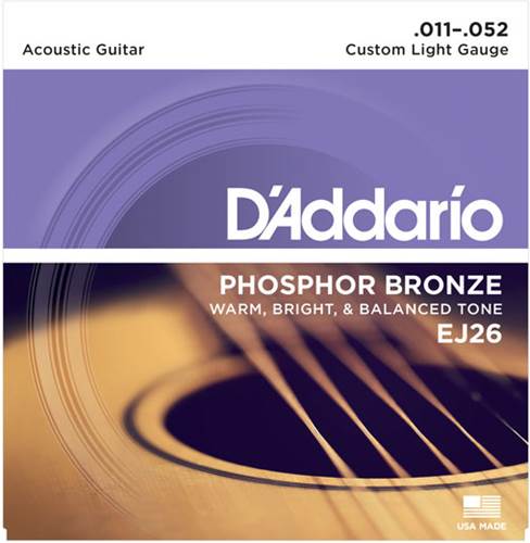 D'Addario EJ26 Custom Light Acoustic 11-52
