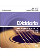 D'Addario EJ26 Custom Light Acoustic 11-52