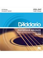 D'Addario EJ38 Light 12 String Acoustic 10-47