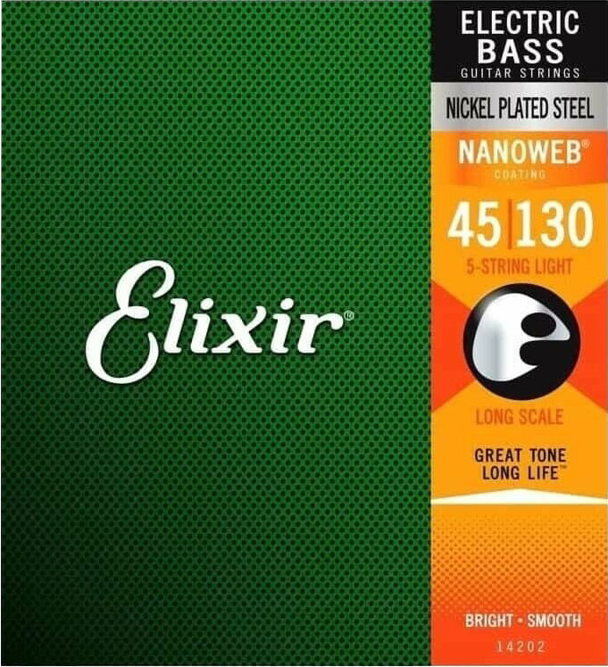 Elixir Nanoweb Long Scale Bass 5 String Set Gauge 045 130