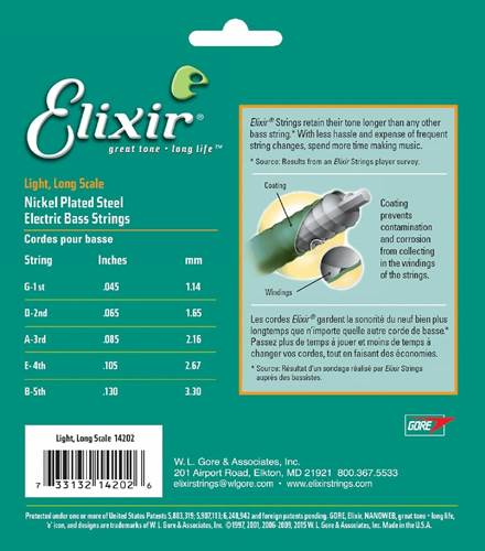 Elixir E14202 5 String Bass Strings Elixir E14202 5 String Bass Strings