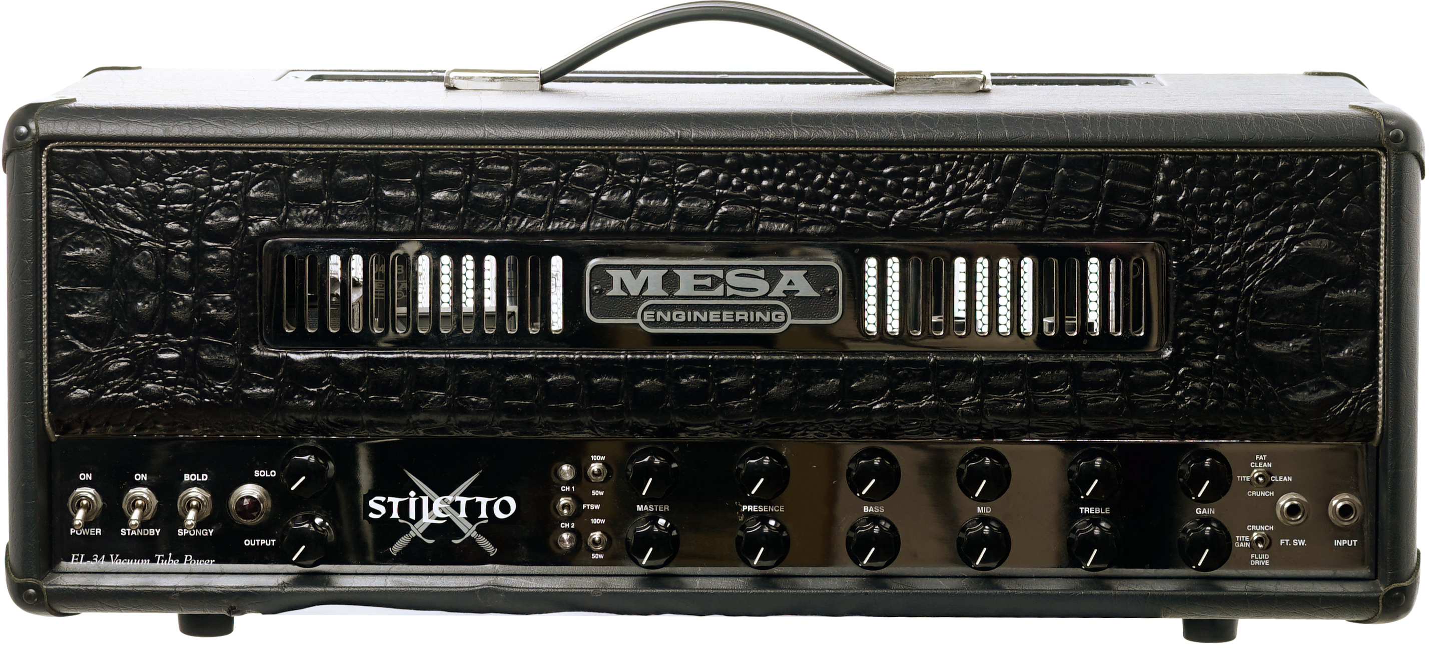 Mesa Boogie Stiletto Deuce Head Black Croc Front 2.STL-DX.B11 (Ex-Demo) #414