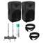 Mackie SRM450 v3 Bundle Inc. Speaker Stands and Cables Front View