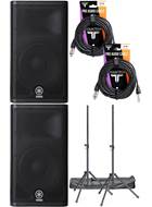 Yamaha DXR12 Bundle including stands and cables