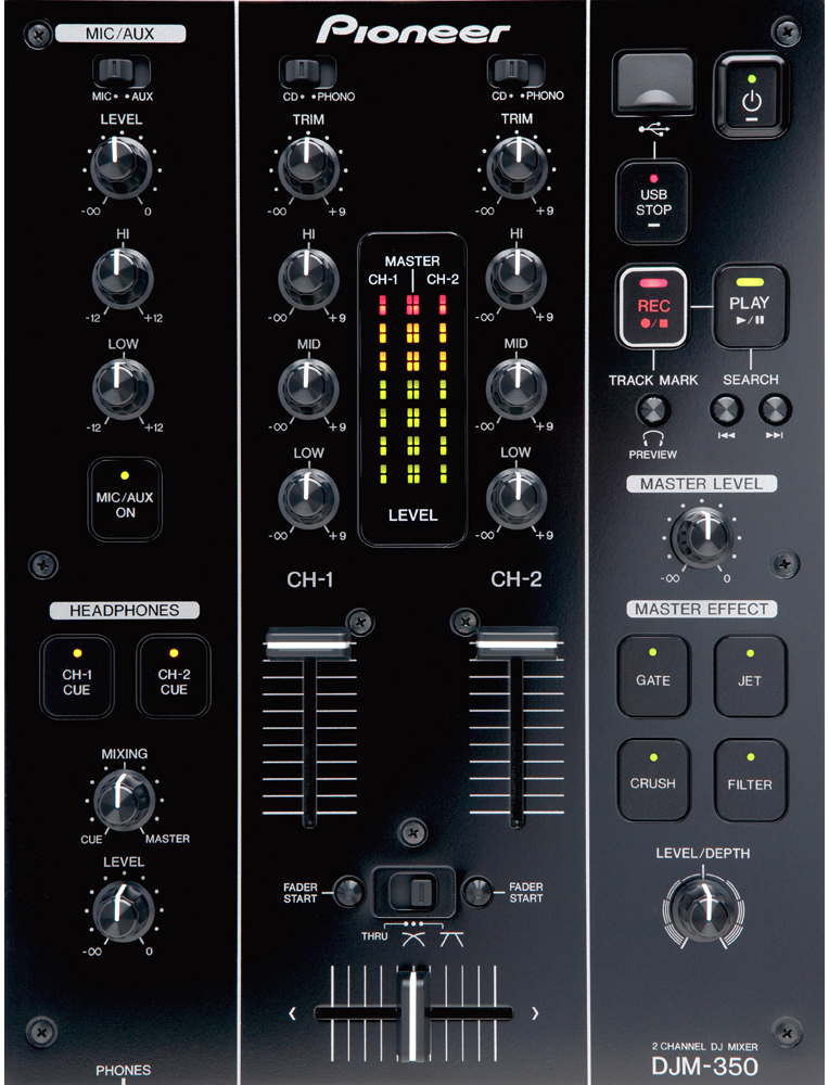 Pioneer DJM-350-K Black DJ Mixer | guitarguitar