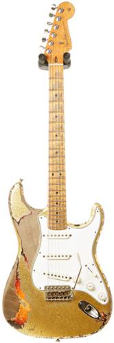 Fender Custom Shop Strat Heavy Relic Gold Sparkle AAA Birdesye MN Master Built by Dale Wilson #XN10744