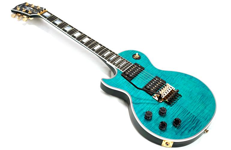Gibson Custom Shop Made to Measure Les Paul Axcess Custom Trans Aqua Blue Gloss w/Floyd LH #CS602349
