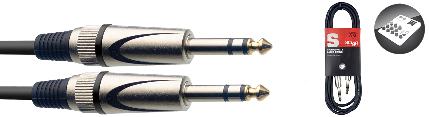 Stagg SAC3PS 3M Balanced Stereo Jack-Jack