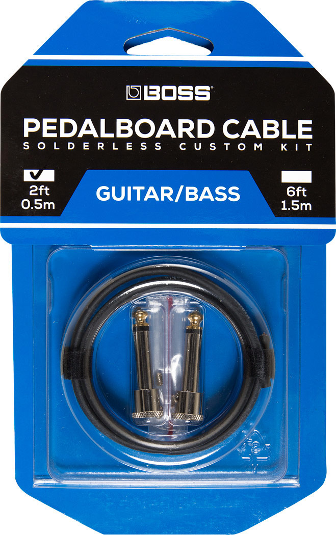 BOSS BCK-2 Pedalboard Cable Kit, 2 Connectors, 2ft/0.5m Cable