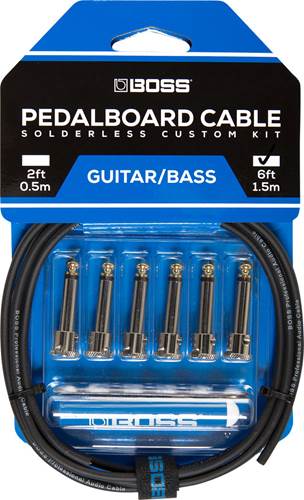 BOSS BCK-6 Pedalboard Cable Kit, 6 Connectors, 6ft/1.8m Cable