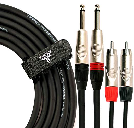 TOURTECH 10ft/3m Dual RCA - TS Jack Stereo Cable