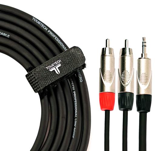 TOURTECH 10ft/3m Minijack - 2 RCA Stereo Cable