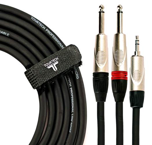 TOURTECH 0ft/3m Minijack - Dual TS Jack Stereo Cable