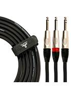 TOURTECH 10ft/3m TRS - Dual TS Jack Insert Cable
