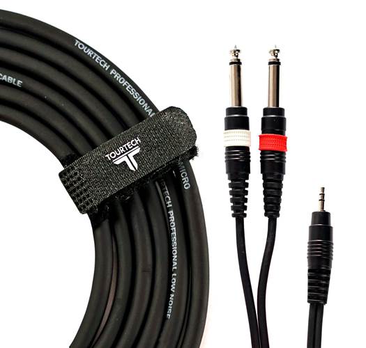 TOURTECH 10ft/3m Minijack - Dual TS Jack Stereo Cable