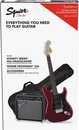 Squier Pack Affinity Series Strat HSS Candy Apple Red