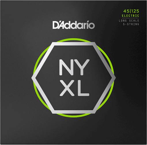 D'Addario NYXL45125 Bass Set Long Scale, 5-String Light Top/Medium Bottom, 45-125